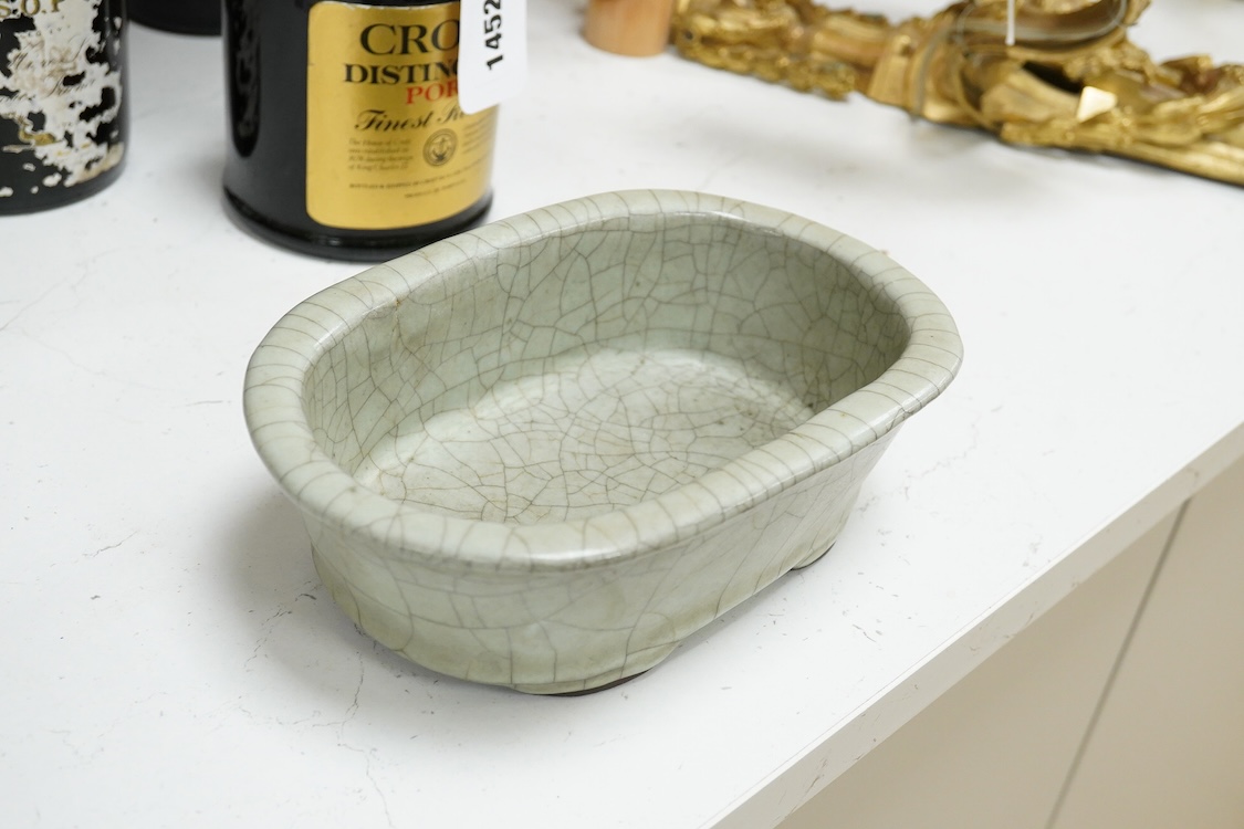 Celadon flower pot- 20cm wide